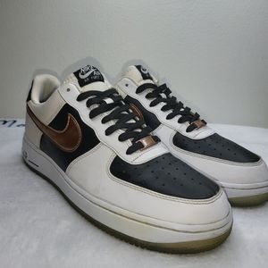 Nike Air Force 1 Mens Size 10.5 Shoes Copper Black White Low Top Sneakers